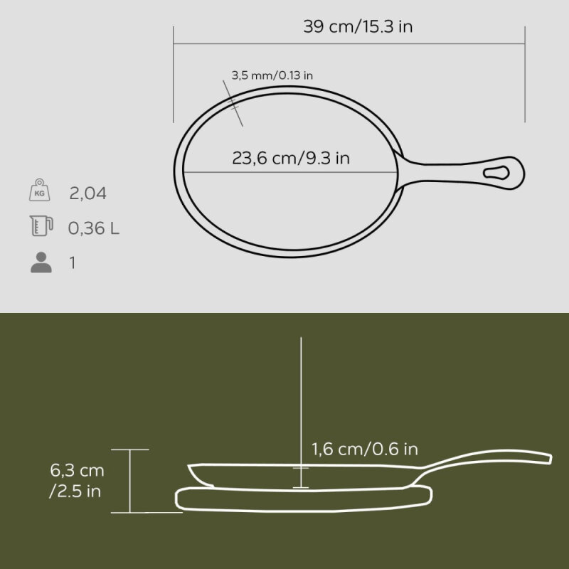 Lava Fajita Tavası 17X23 Cm Saplı Oval - 3