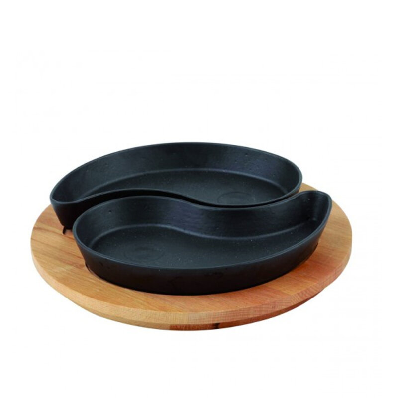 Lava Fajita Tavası Ying Yang Damla Şekilli Altlıklı - 1