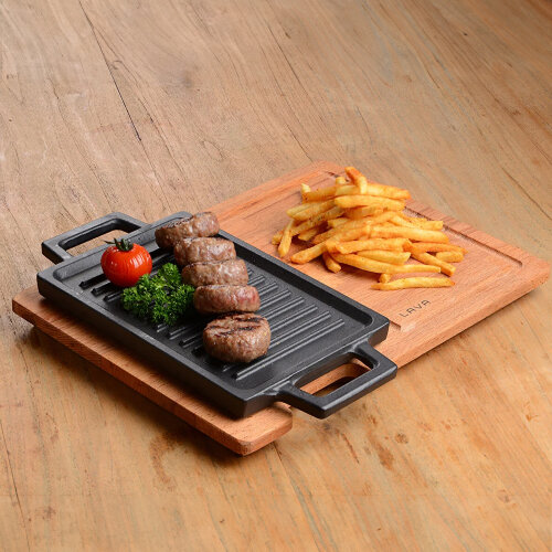 Lava Hot Plate Ve Ahşap Altlıklı Dikdörtgen - 3