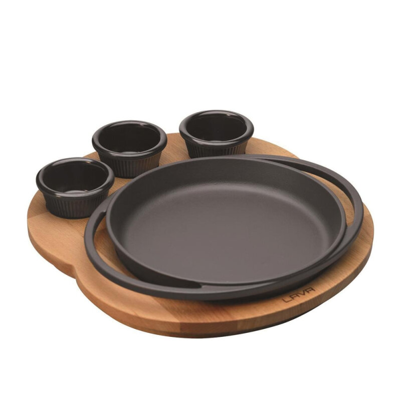 Lava Mini Yuvarlak Ç:20 Cm Tava Ve Ahşap Altlı - 1