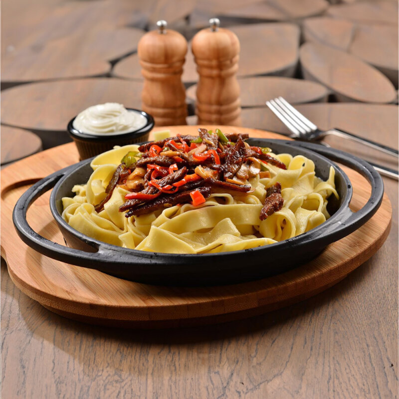 Lava Mini Yuvarlak Ç:20 Cm Tava Ve Ahşap Altlı - 2