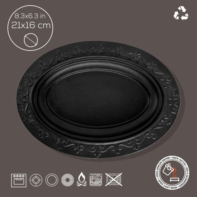 Lava Oval Döner Kebap Tabağı Ölçü 21X16Cm - 3