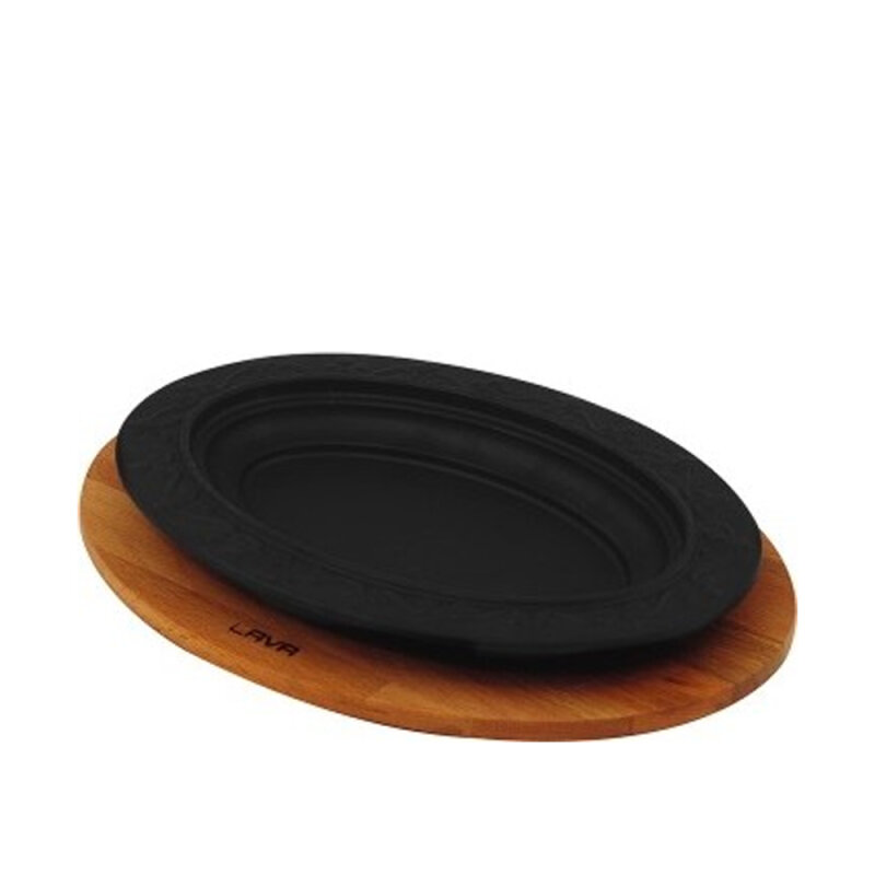 Lava Oval Döner Kebap Tabağı+Ahşap Alt W:28 D:2 - 1