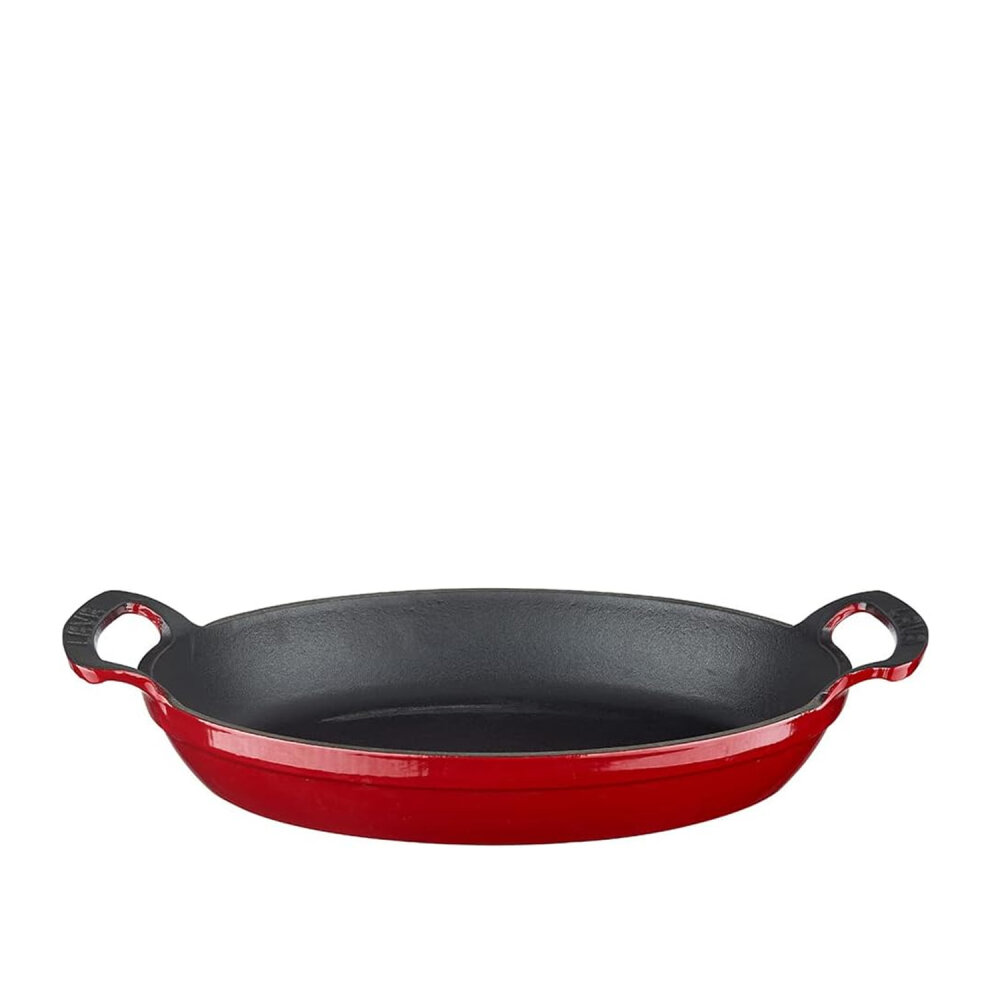 Lava Oval Kulplu Tava 27X20 Cm Kırmızı