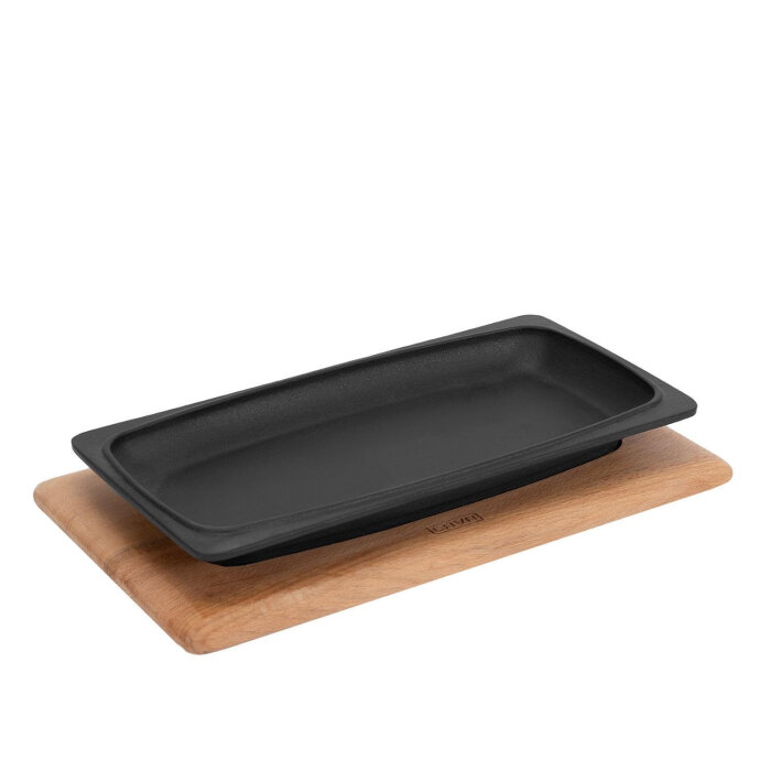 Lava Servis Tabağı 30X15 Cm Ahşap Altlıklı - 1