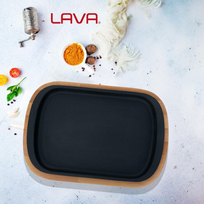 Lava Servis Tabağı 32X20 Cm Ahşap Altlıklı - 5
