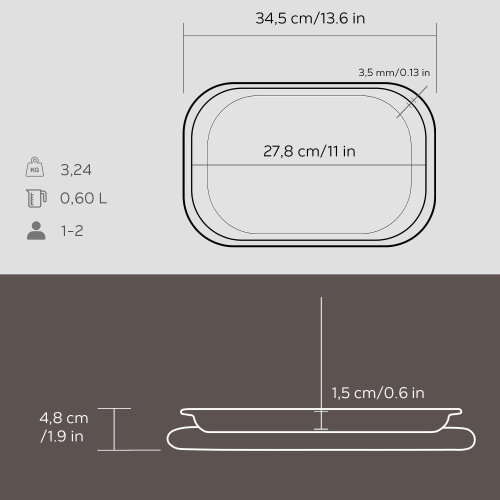 Lava Servis Tabağı 32X20 Cm Ahşap Altlıklı - 3