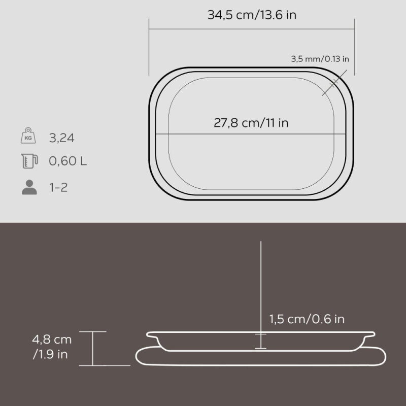 Lava Servis Tabağı 32X20 Cm Ahşap Altlıklı - 3