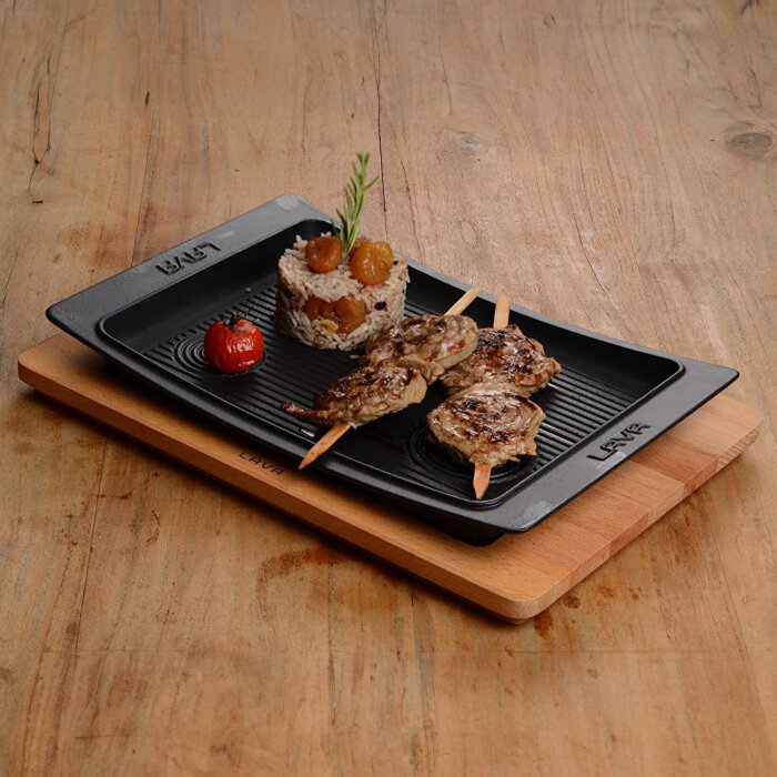 Lava Servis Tabağı Dikdörtgen 34X25 Cm Ahşağ Altlı - 2