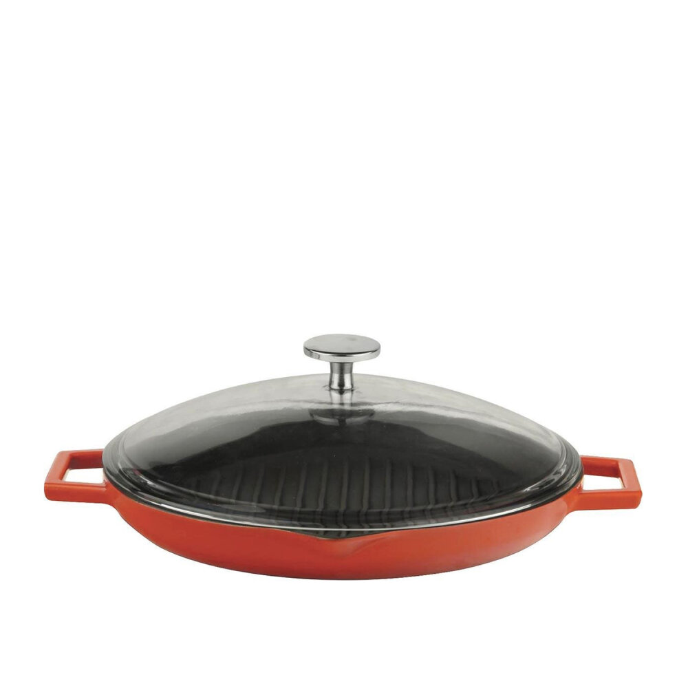 Lava Yuvarlak Izgara Tava Çap 30 Cm Kırmızı