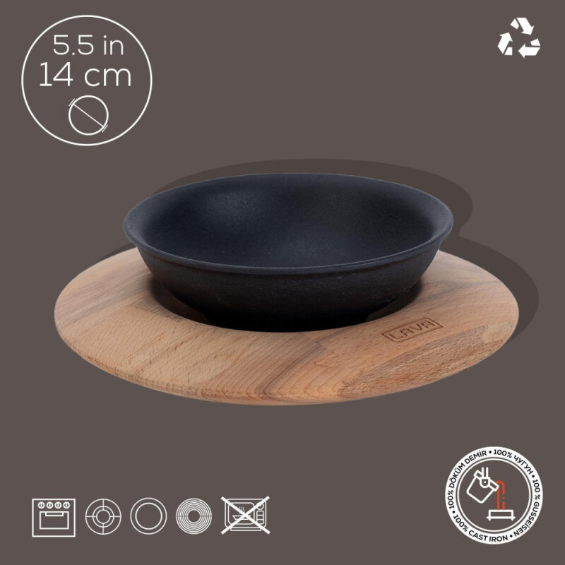 Lava Yuvarlak Kase Çap 14 Ahşap Altlıklı - 2