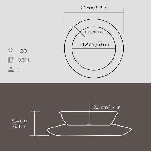 Lava Yuvarlak Kase Çap 14 Ahşap Altlıklı - 3