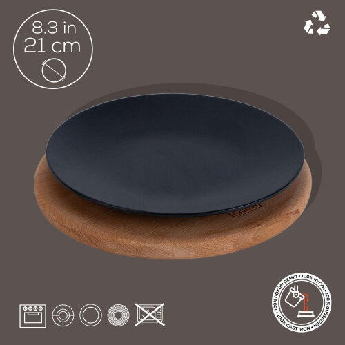 Lava Yuvarlak Tabak 21 Cm Ahşap Altlık - 3