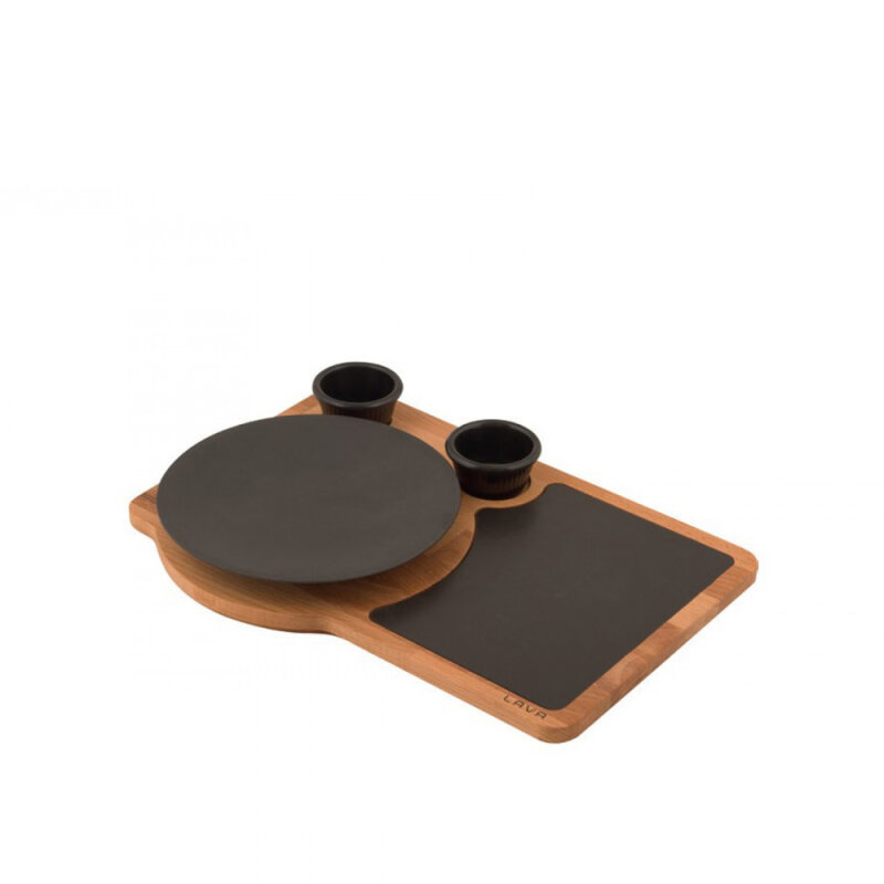 Lava Yuvarlak Tabak 21 Cm Ahşap Stand Pors. - 1