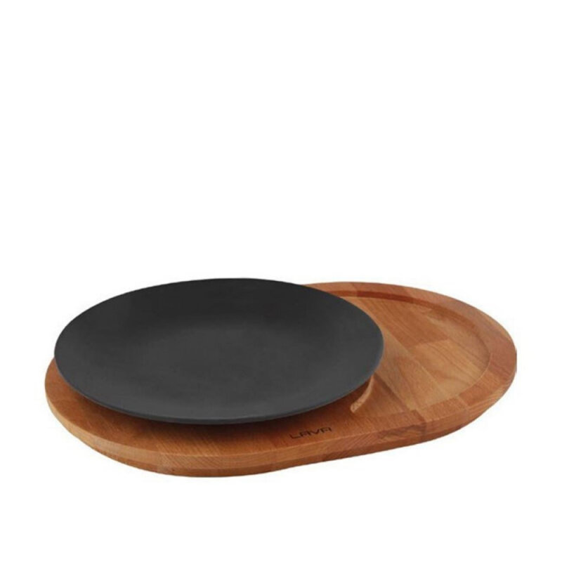 Lava Yuvarlak Tabak 21 cm Ahşap Stand - 1