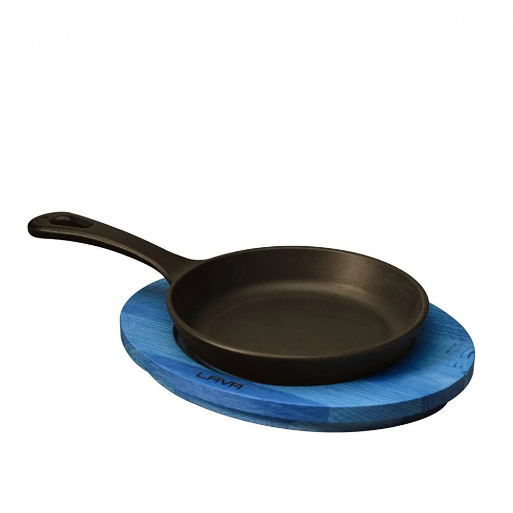 Lava Yuvarlak Tava Ve Ahşap Alltlıklı Kulplu 16Cm
