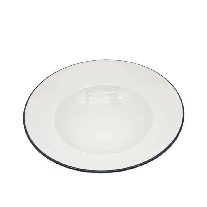 Tulu Porselen Makarna Tabağı 27 cm - File 64 Siyah - 1