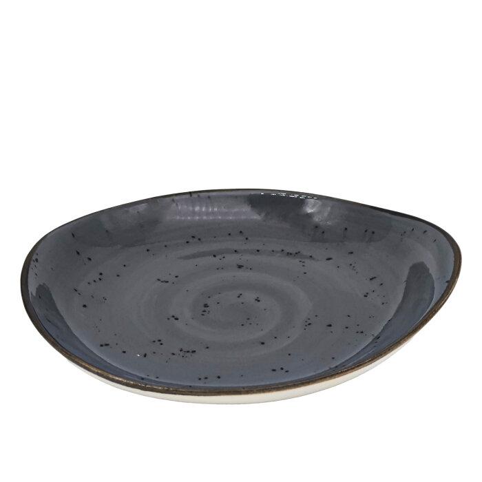 Tulu Porselen Mar Sunum Tabak 24 cm - Reactıve 67 Gri MAR24KYR67 - 1