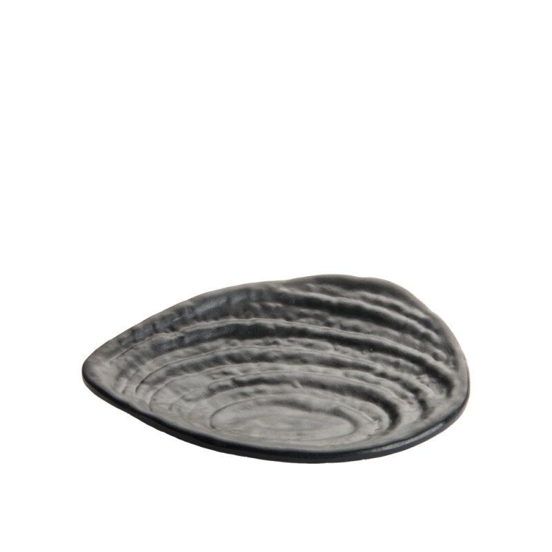 Mat Siyah Melamin Desenli Çukur Tabak 12,5Cm - 1