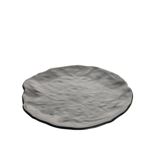 Mat Siyah Melamin Desenli Yayvan Tabak 27Cm - ULTRAFORM MELAMİN