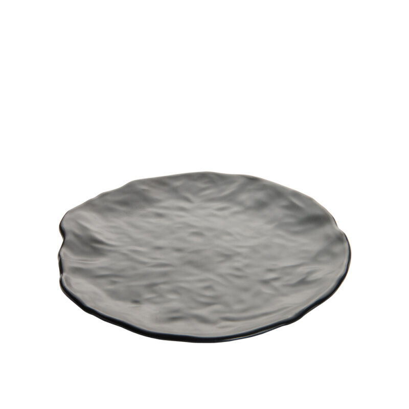 Mat Siyah Melamin Desenli Yayvan Tabak 27Cm - 1