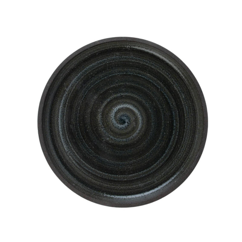 Matgusto Fuego Yuvarlak Tabak Parlak Siyah Ç:25 cm.H:3 cm. FUEGO253 - 1