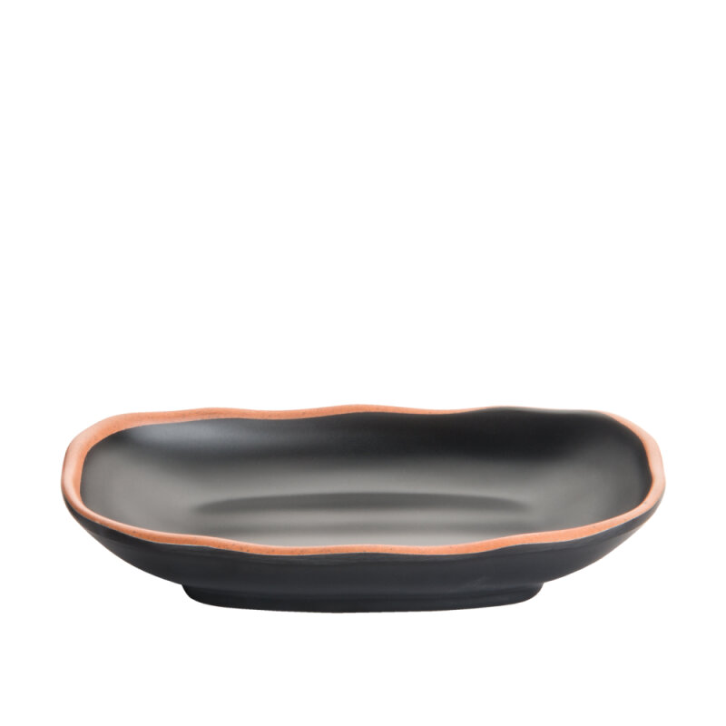Melamin Bb Oval Derin Kase Mat Siyah 24Cm - 1
