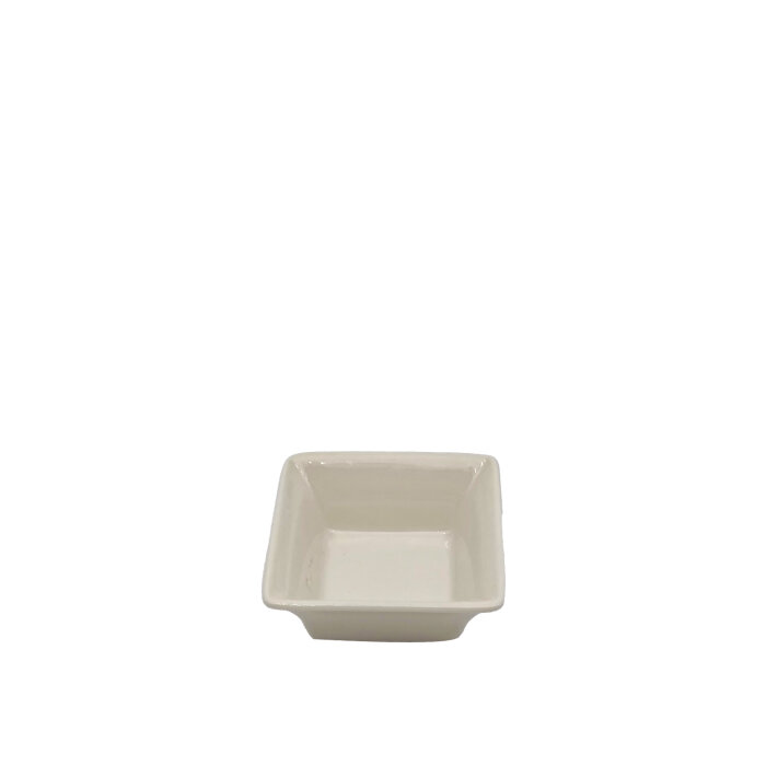 Tulu Porselen Minimal Sunum 7,3X7,3X2,8cm Kare - Krem ULTA8515 - 1