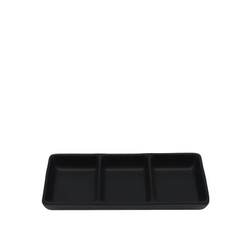 Tulu Porselen Minimal Sunum Dikdört.3 Bölmeli 8x17.5 cm–Saten 64 Siya ULTA1478ST64 - TULU PORSELEN