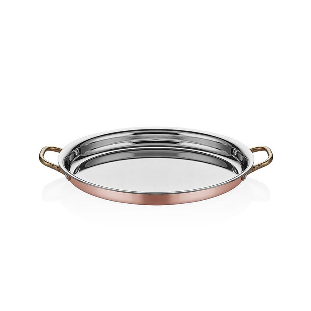 Altınbaşak Mm Bakır Oval Sığ Omlet Tava 25*17*3Cm + Kapak