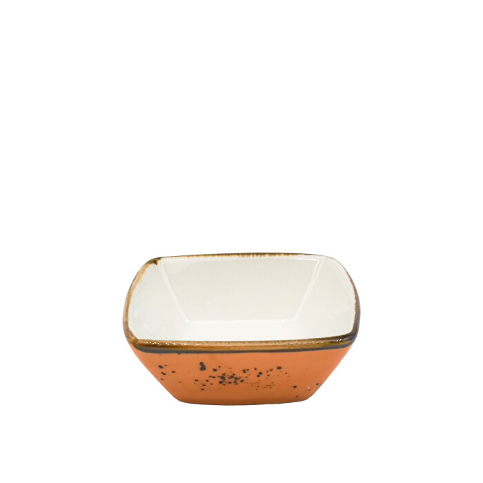 Zest Porcelain Mrt Kare Kase 9Cm -Paris Turuncu - 1