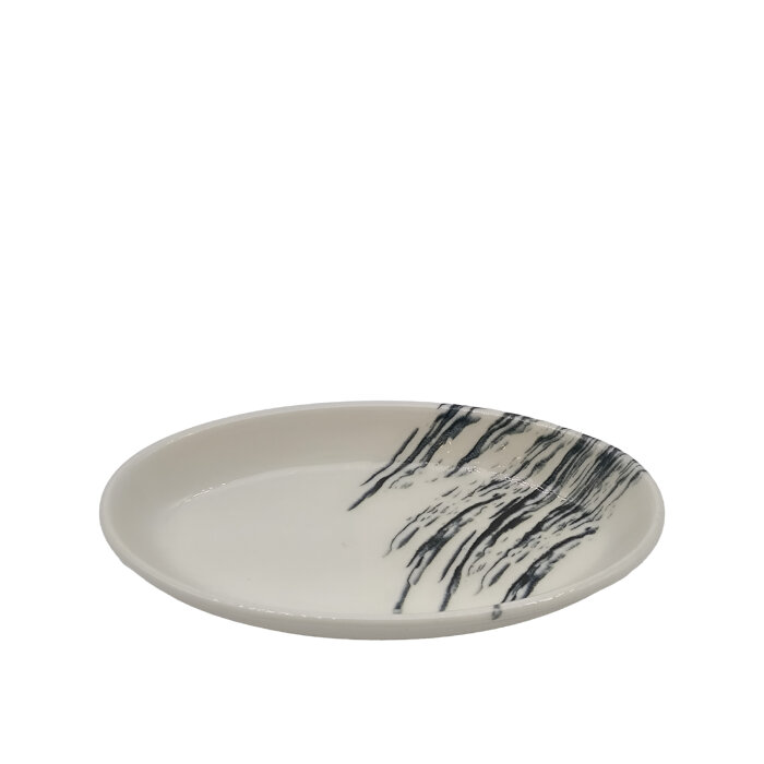 Tulu Porselen Oval Fırın Kabı 19 cm - Cresent Siyah - 1
