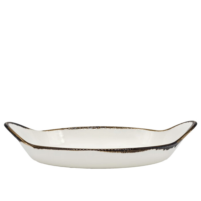 Tulu Porselen Oval Sahan Sunum 34 X 19cm - Chocolate SNM34OFKCT47 - 1