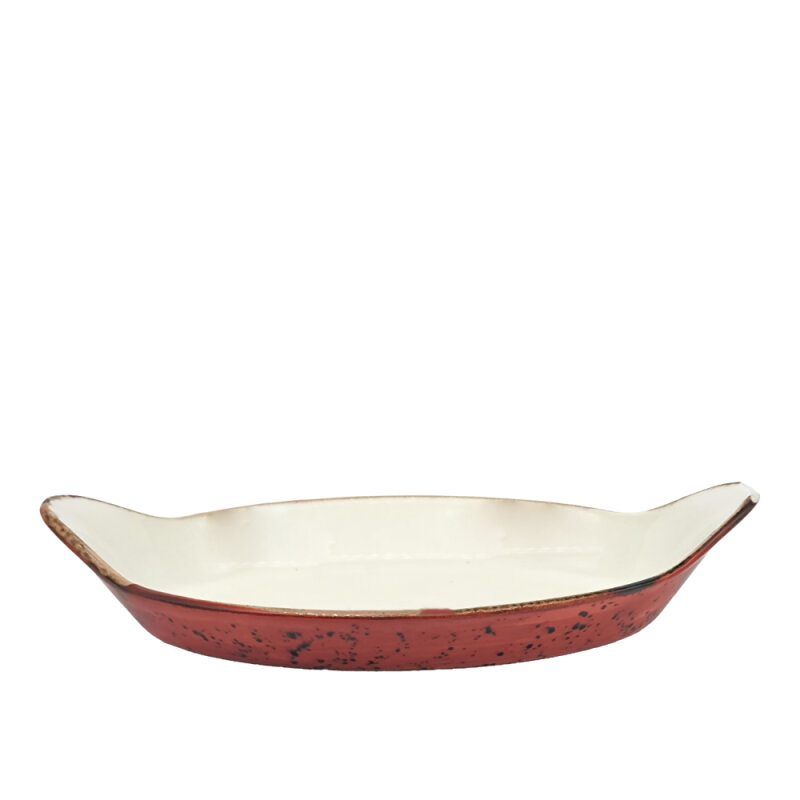 Tulu Porselen Oval Sahan Sunum 34 X 19cm - Reactıve 36 Kırmızı SNM34OFKR36 - 1