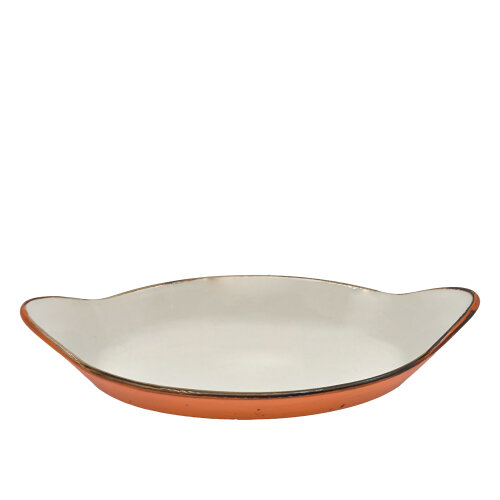 Zest Porcelain Oval Sahan Sunum 34 X 19Cm -Paris Turuncu - ZEST PORCELAIN