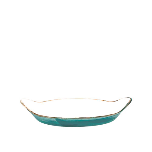 Tulu Porselen Oval Sahan Sunum 34 X 19cm - Reactıve 72 Turkuaz SNM34OFKR72 - TULU PORSELEN