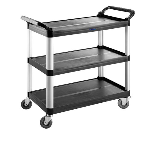 PLASTİK SERVİS ARABASI (SİYAH) (520x960x1070) - BİRADLI