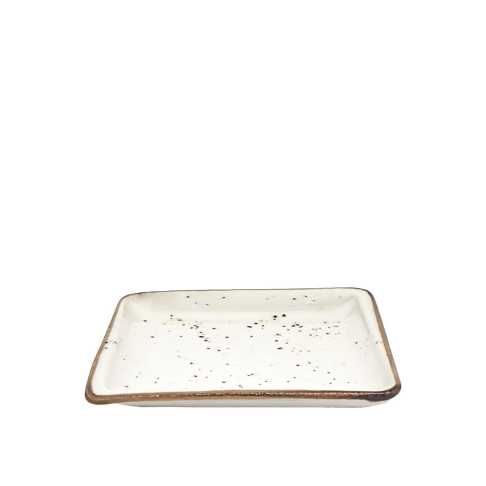 Zest Porcelain Plaza Kare Tabak 15X15 Cm-Paris Krem - 2