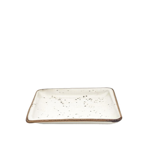 Zest Porcelain Plaza Kare Tabak 15X15 Cm-Paris Krem - 2