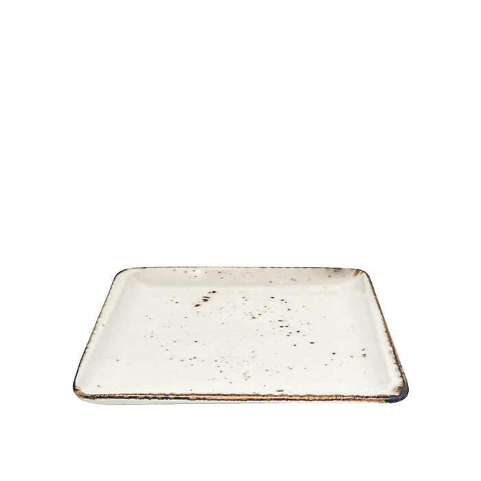 Zest Porcelain Plaza Kare Tabak 22X22Cm-Paris Krem - 1