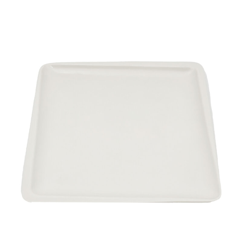 Tulu Porselen Plaza Kare Tabak 22X22cm - Saten Beyaz PLZ22DUST01 - 1