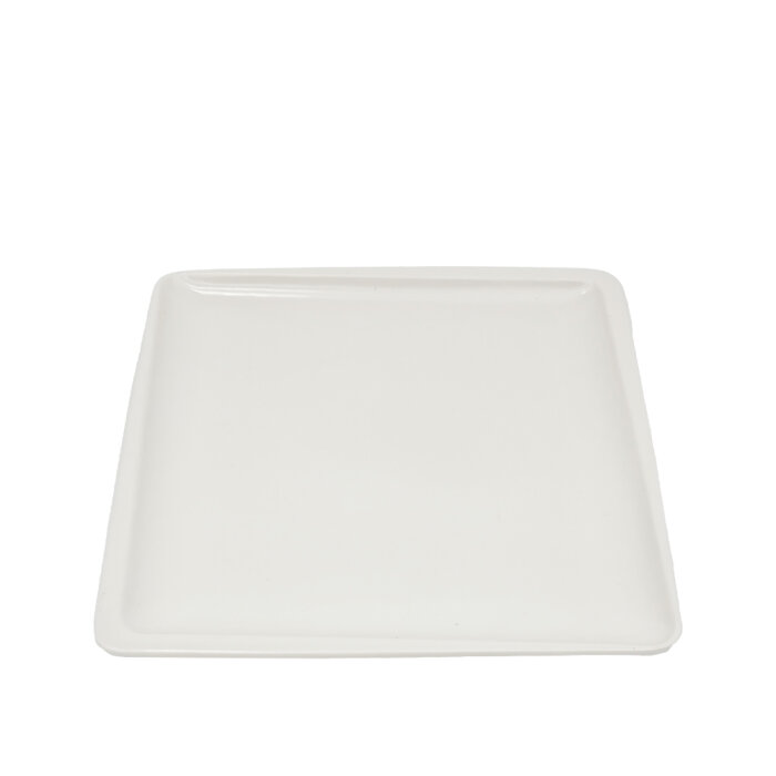 Tulu Porselen Plaza Kare Tabak 27X27cm - Saten Beyaz PLZ27DUST01 - 1