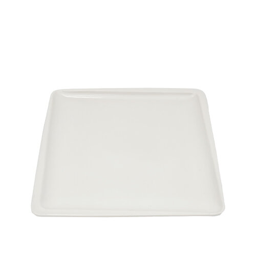 Tulu Porselen Plaza Kare Tabak 27X27cm - Saten Beyaz PLZ27DUST01 - TULU PORSELEN