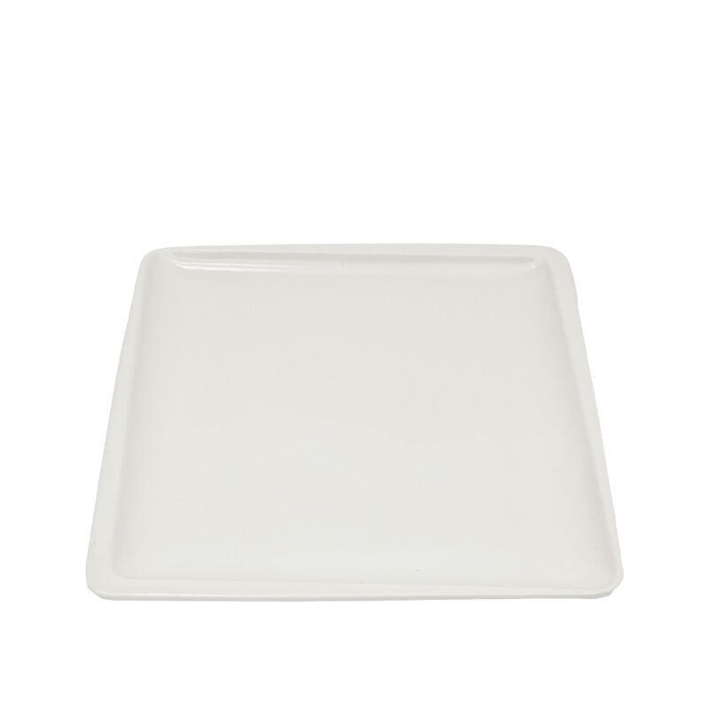 Tulu Porselen Plaza Kare Tabak 27X27cm - Saten Beyaz PLZ27DUST01 - 1