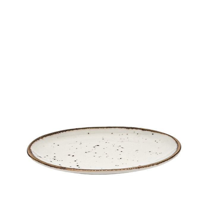 Zest Porcelain Plaza Oval Tabak 25X19Cm-Paris Krem - 1