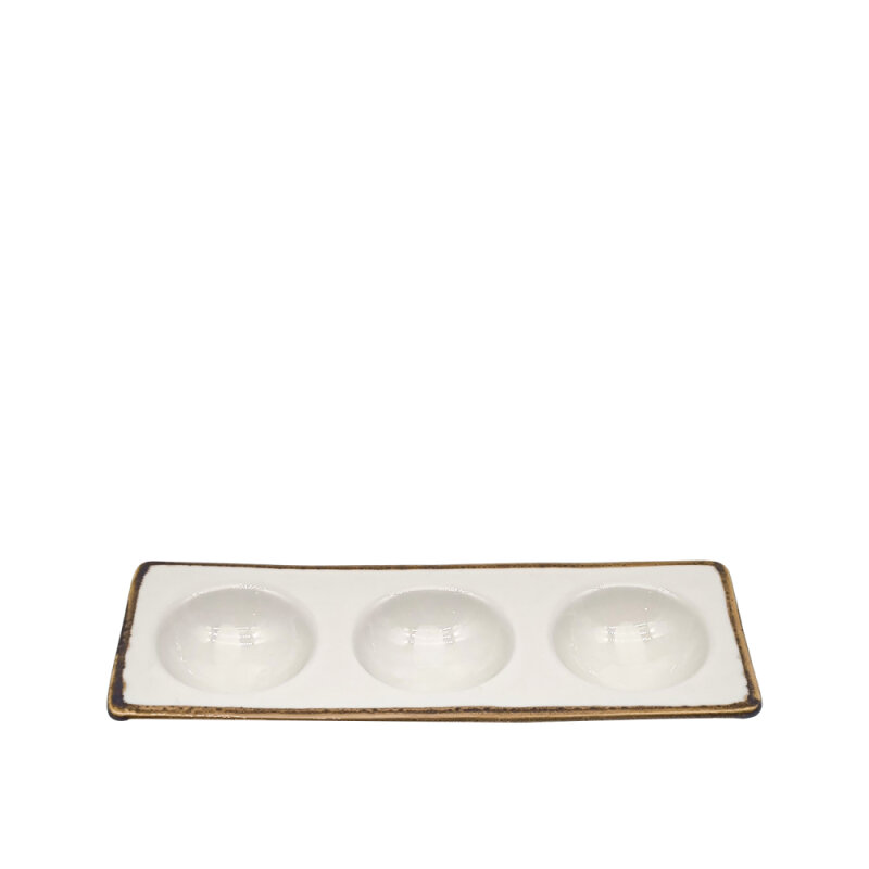 Zest Porcelain Plaza Yuvarlak Bölmeli Kayık - Chocolate - 1