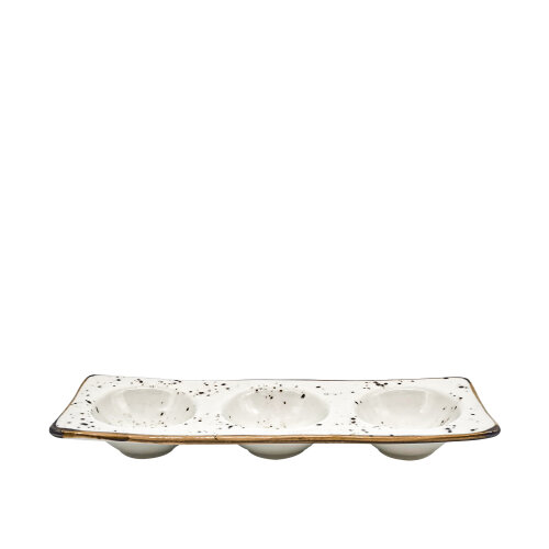 Zest Porcelain Plaza Yuvarlak Bölmeli Kayık -Paris Krem - ZEST PORCELAIN