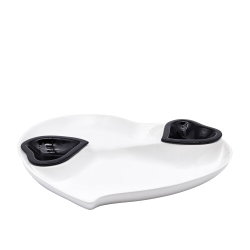 Ultraform Porselen Kalp Servis Tabak+2 Sosluk - ULTRAFORM PORSELEN