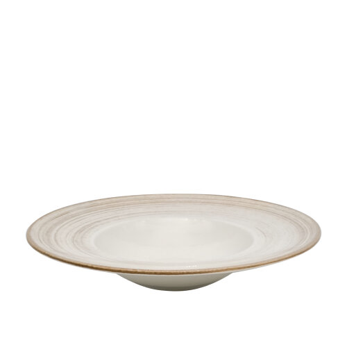 Tulu Porselen Risotto Tabağı 26cm - Yanak Fırça 48 Kahve SNM26RTYF48 - TULU PORSELEN