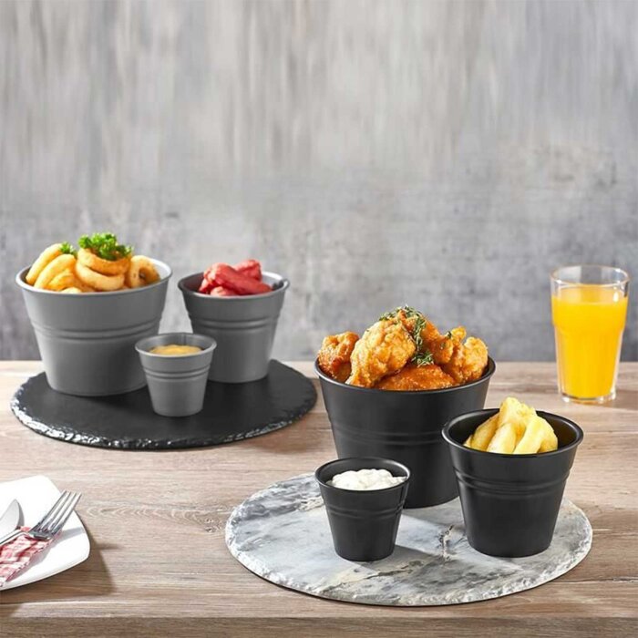 Külsan Gastro Boutique Slate Effect Boards Black Yuvarlak Sunum 30 cm 47030.BL - 2